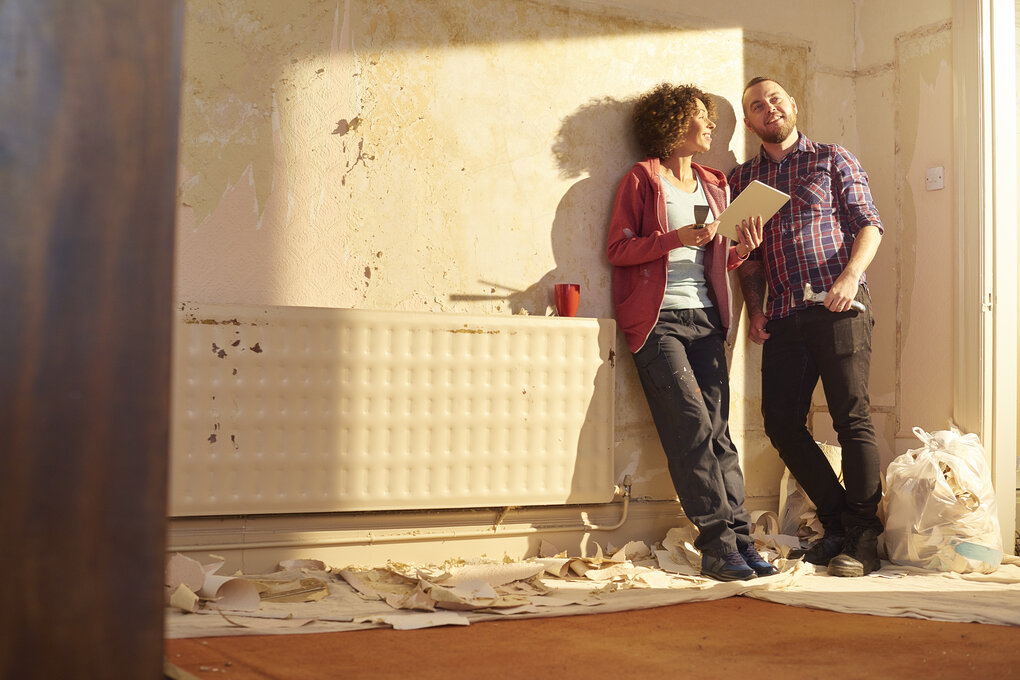 A couple discussing about home renovations 